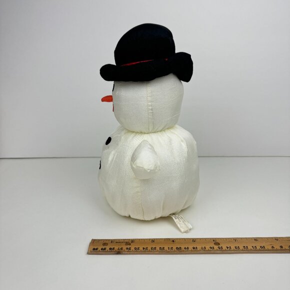 Vtg 90s Snowman Stuffed Plush Soft Puffy Nylon Material Holiday Christmas Winter - Picture 10 of 11